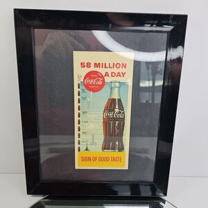 Coca Cola Bottle Ink Blotter 58 Million A Day Advertising Litho 1957 Framed EUC